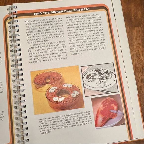 Vintage 1981 Kenmore Microwave Cooking Spiral Recipes Tips Charts Cookbook Sears - Picture 7 of 8